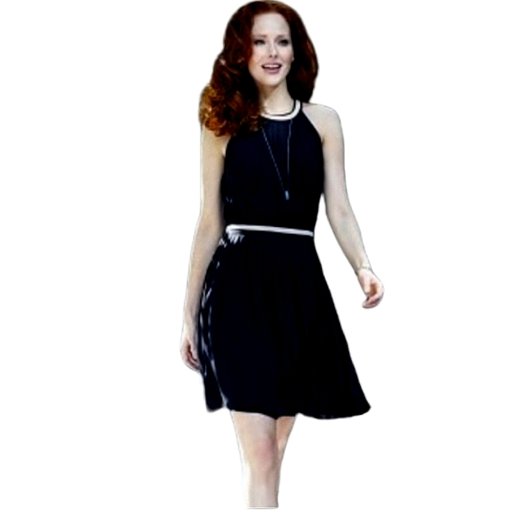 L’Agence Black Silk Halter Neck Cocktail Dress Size 6